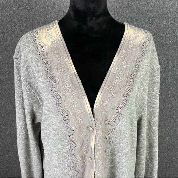 Jaded Gypsy Women’s S/M Magic Duster Worn Distressed Bleach Cottage Boho Gray - Picture 4 of 10